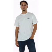T-shirt Vans pour homme, blanc, en coton, col rond, avec un petit logo noir sur la poitrine gauche.