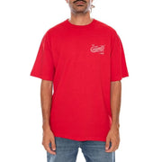 T-shirt Vans pour homme en coton rouge, col rond et petit logo brodé sur la poitrine gauche