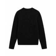 Vero Moda Pull noir en maille pour femme, col rond, texture maille lisse et unie, style ras du cou
