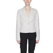Vero Moda women’s grey marl blazer in off-white with a single button closure and classic notched lapels