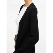 Vila women black cardigan viscose blend with soft knit texture long sleeves and open front design