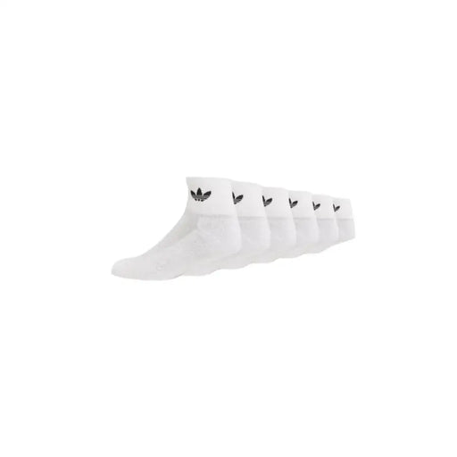 White Adidas ankle socks displayed in the product named Adidas White Ankle Socks