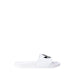 White Adidas slide sandal displayed for the product White Adidas Slide Sandals