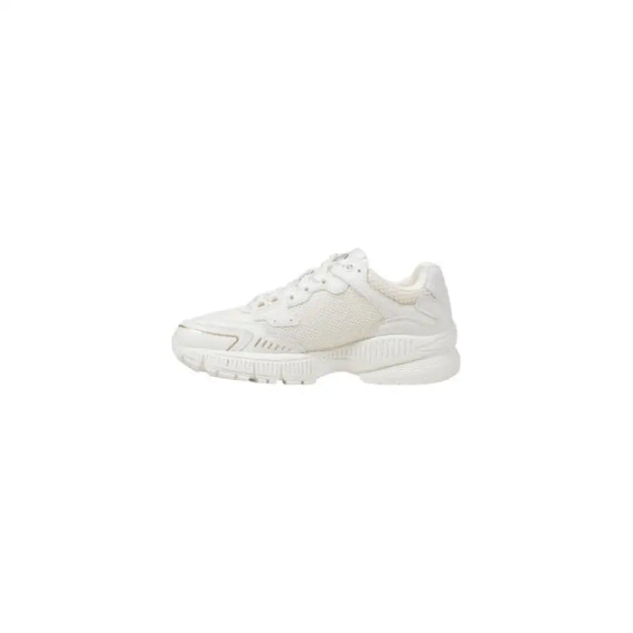 White Fashion Sneaker displaying a sleek white athletic shoe for casual wear