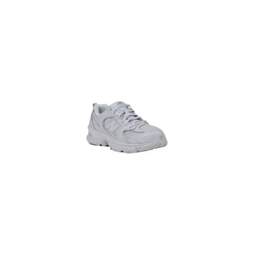 White athletic shoe displayed for sale highlighting comfort and style