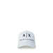 White baseball cap featuring A|X Armani Exchange logo for men