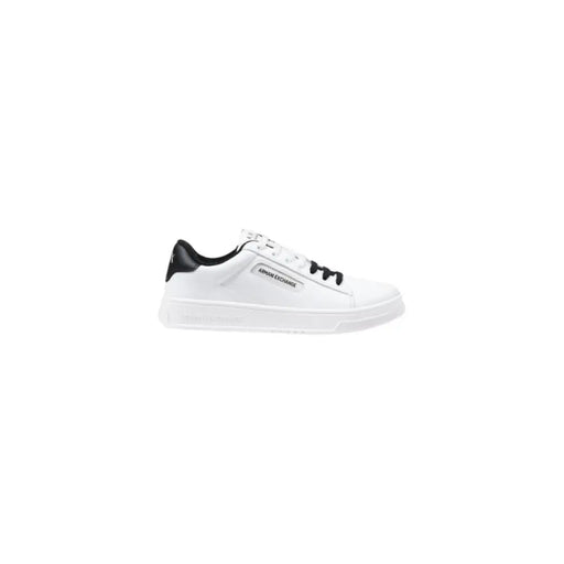 White and black slip-on sneakers from Armani Exchange for men, stylish and comfortable