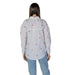 Back view of Jacqueline De Yong Women’s Red Printed Cotton Shirt with heart embroidery