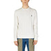 White cable-knit sweater featuring embroidered logo from US Polo Assn Men’s Knitwear