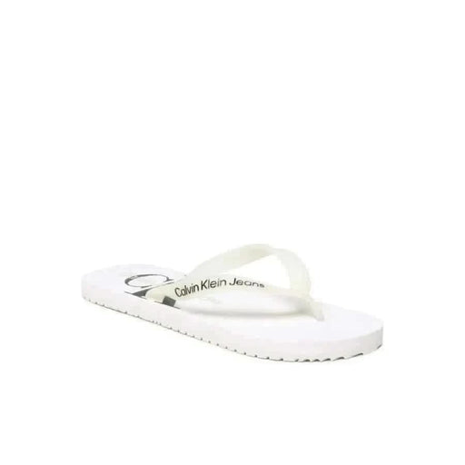 White Calvin Klein flip-flop sandal with textured sole from Calvin Klein Jeans Men Slippers