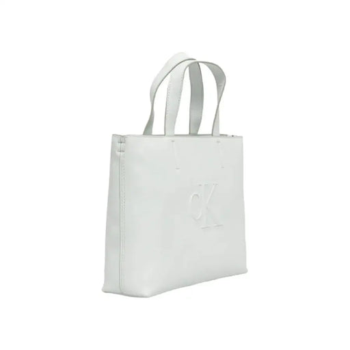 White Calvin Klein leather tote bag displayed for stylish and functional Daily Use