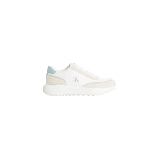 White Calvin Klein sneaker displayed prominently in the Calvin Klein White Sneaker product image