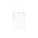 White camisole top displayed on a mannequin in a retail clothing store