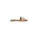 White and cork slide sandal for casual summer footwear