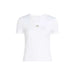 White Calvin Klein Jeans Women’s Round Neck T-Shirt with small chest logo