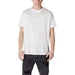 White crew-neck t-shirt displayed with Armani Exchange Men Black Cotton T-Shirt