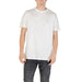 White crewneck T-shirt displayed in the Navy Blue Short Sleeved T Shirt product image