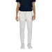 White denim pants featured in Jeckerson Mens Blue Cotton Trousers collection