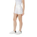 White denim shorts with frayed hem, styled for casual summer wear