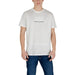 White graphic tee shirt from Armani Exchange Mens Plain Beige Cotton T Shirt collection