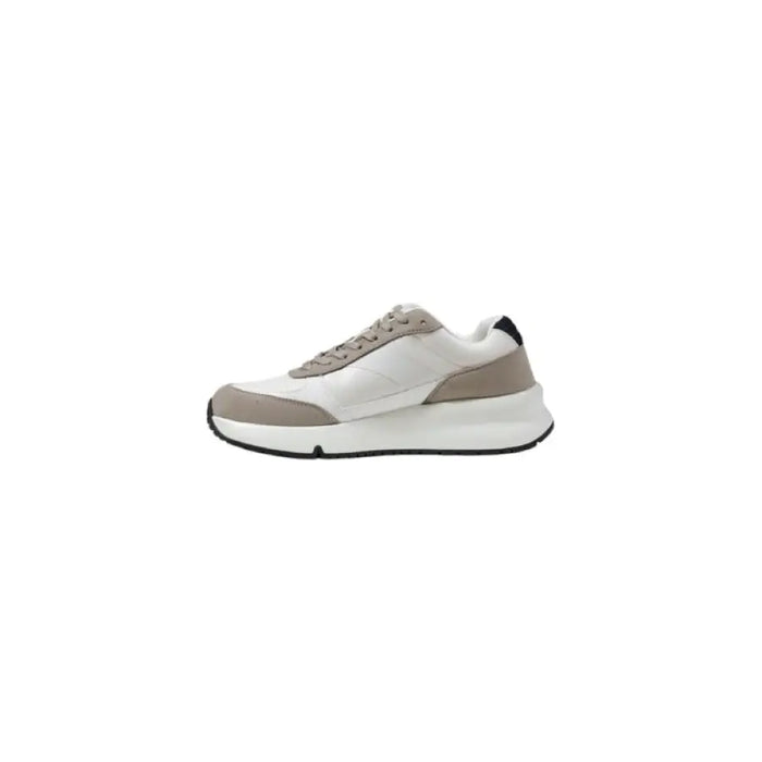 White and Gray Sneaker showcasing stylish design and comfortable fit