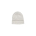 White knit beanie with a folded brim from Pieces Women’s Cap collection