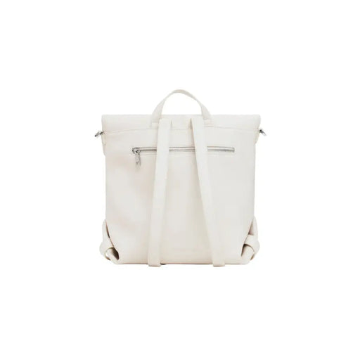 White leather convertible backpack and shoulder bag for stylish women