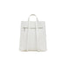 White faux leather backpack with laser cut design for stylish and functional use