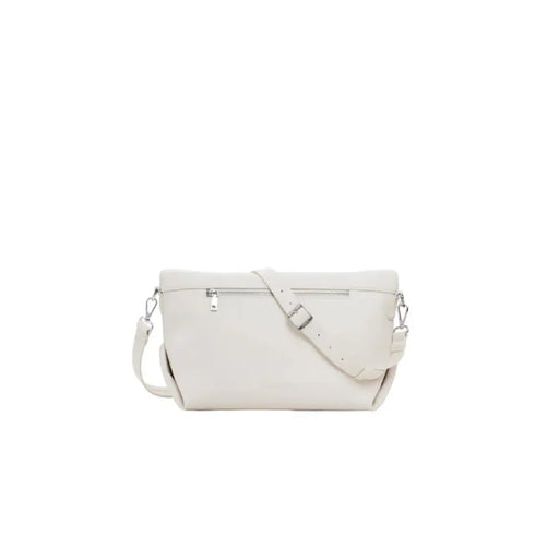 White leather crossbody bag from Off White with sleek shoulder strap and modern design