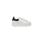 White leather platform sneakers with black heel tab for women from Ash