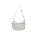 White leather shoulder bag with adjustable knotted strap for stylish carrying