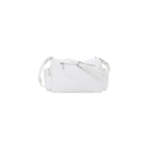 White leather shoulder bag with chain detail for elegant and stylish accessories