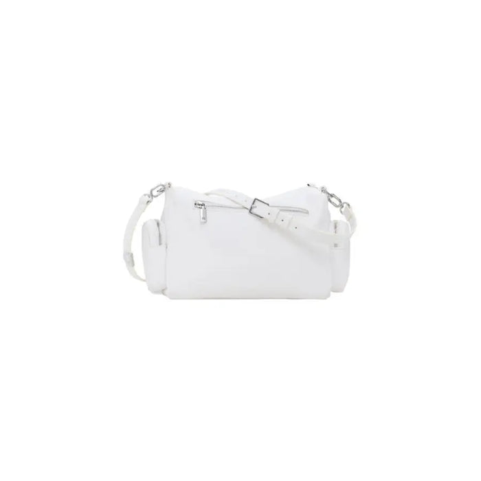 White leather shoulder bag with chain detail for elegant and stylish accessories