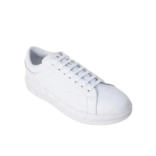 Armani Exchange Hommes Sneakers avec un faibletop Baskets blanches en cuir à lacets