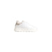 White leather sneaker with a glitter heel for stylish footwear