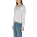 White long-sleeve crewneck sweater featuring a relaxed fit by Liu Jo for women