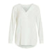 White long-sleeved V-neck blouse from Vila Clothes - Women’s Shirt Collection