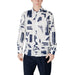 White long-sleeved shirt with blue geometric pattern from Antony Morato Men’s collection