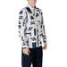 White long-sleeved shirt with blue geometric pattern from Antony Morato Men’s collection