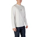 White long-sleeved shirt from Armani Exchange with printed round neck design