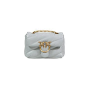 bleu clair Pinko Sac bandoulière en cuir matelassé avec fermoir oiseau doré