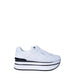 White platform sneaker by Guess featuring laces for women’s casual fashion