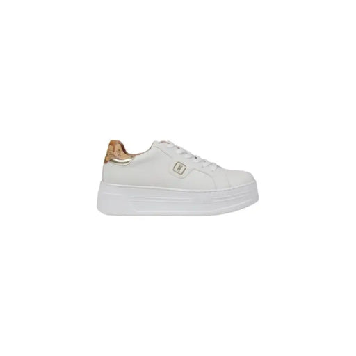 White platform sneaker displayed on the product page for White Platform Sneakers
