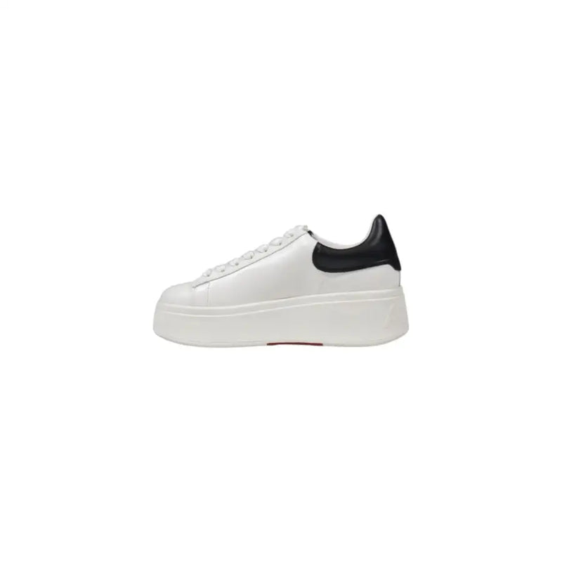 White leather platform sneakers with black heel tab from Ash Women collection