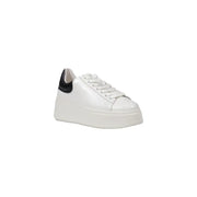 White platform sneakers with black heel tab from Ash Women Leather Lace Up collection