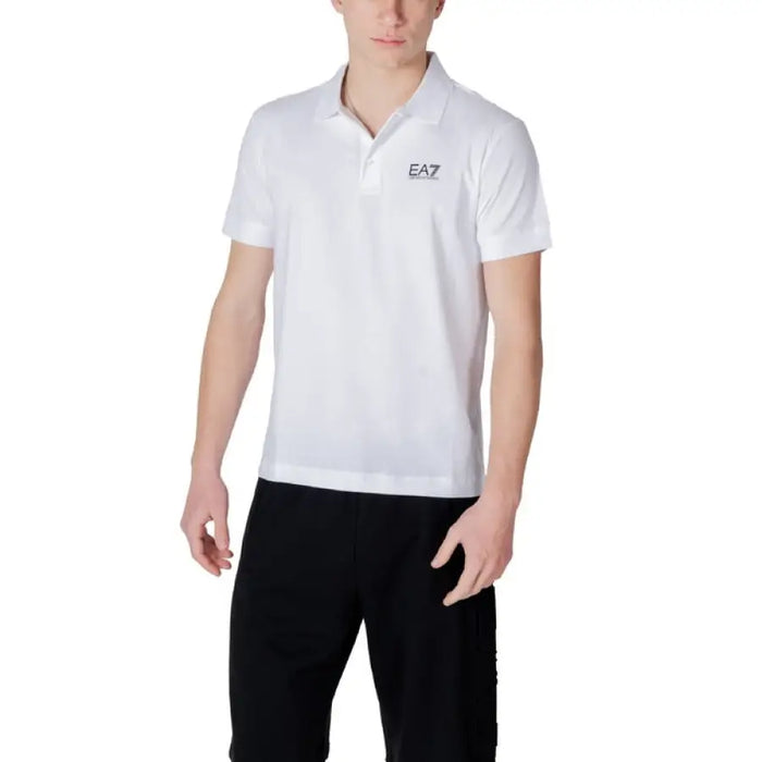 White short-sleeve polo shirt from Ea7 Men Black Polo Shirt collection