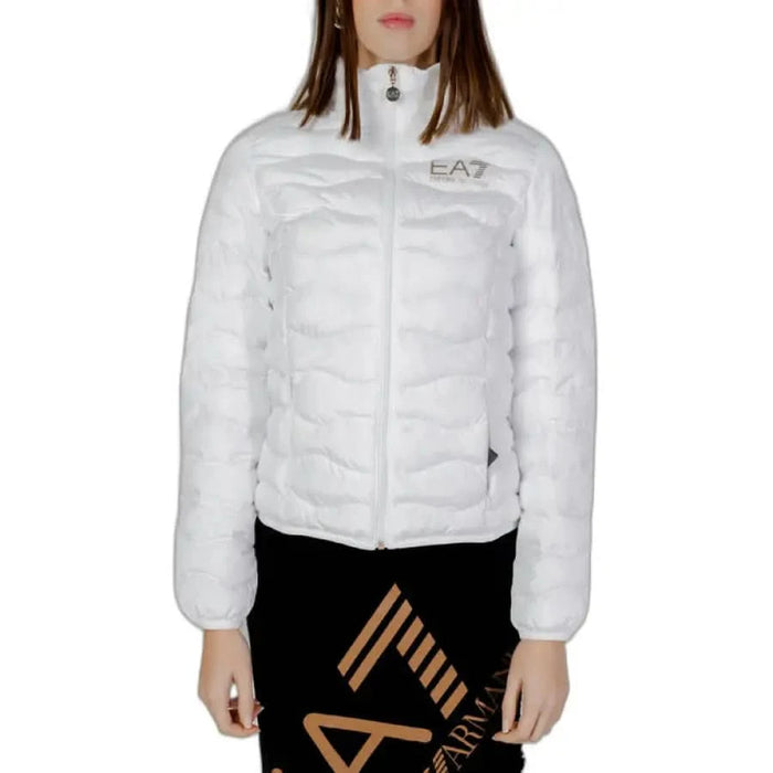 White quilted puffer jacket from EA7 Women’s Black Zip Jacket collection