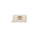 White quilted wallet with gold logo from Burgundy Quilted Leather Wallet collection