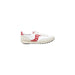 White and red Saucony sneaker displayed in a stylish product image