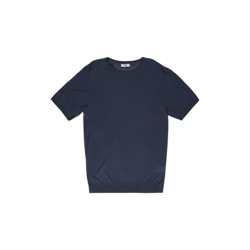 Men’s navy blue short-sleeved crew-neck T-shirt displayed in the White Round Neck Men T Shirt for Fall Winter